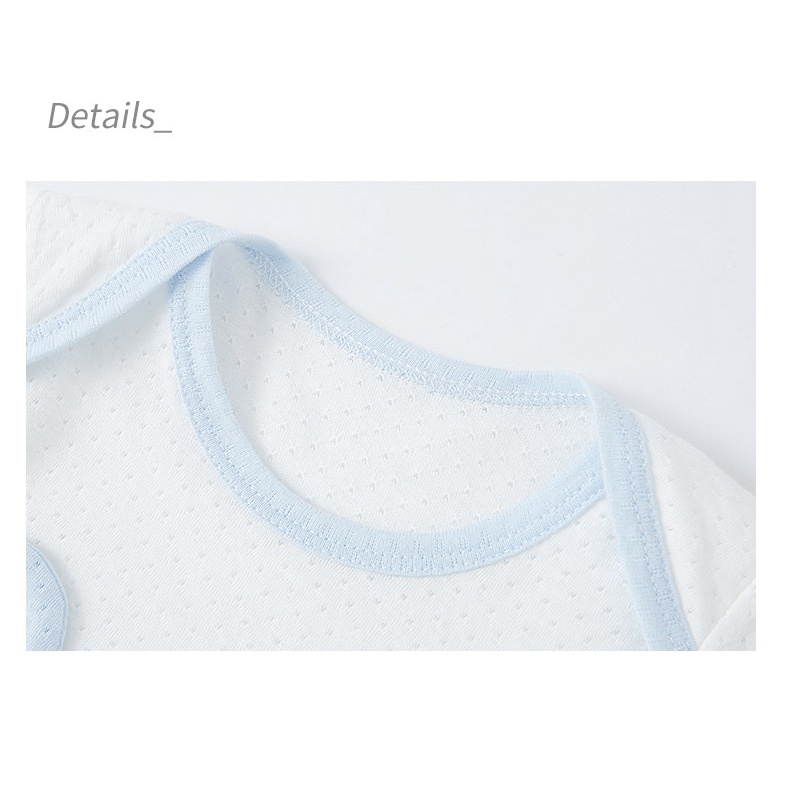Body chip Quảng Châu Bodysuit cộc tay cotton thông hơi mỏng mát cho bé trai bé gái SLH24