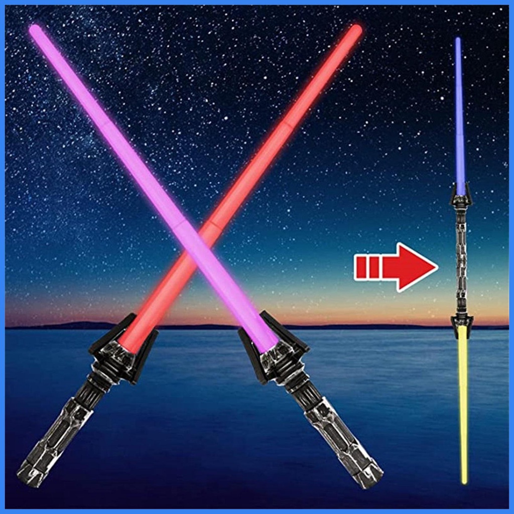 Thanh Kiếm Đồ Chơi 2 Trong 1 Có Đèn LED 7 Màu Và Đèn Laser Có Thể Đóng Mở
