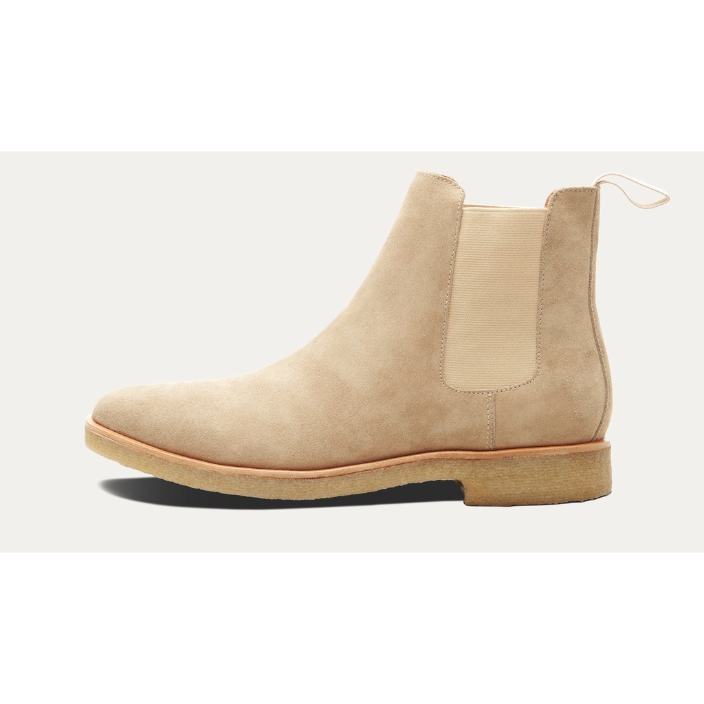 Chelsea Boots Da Lộn Màu Tan Boots Nam Tăng Cao Bí Mật