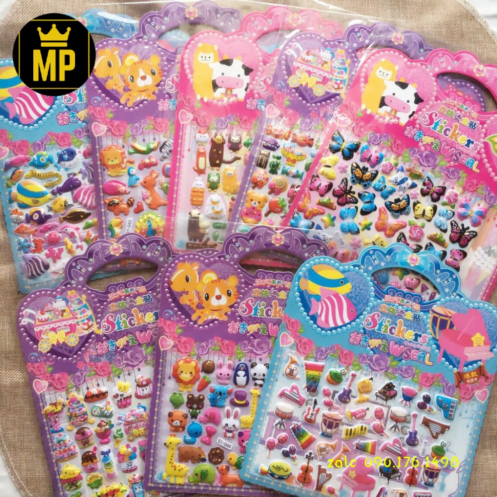 Sticker 3D nhiều mẫu cute cho các bé