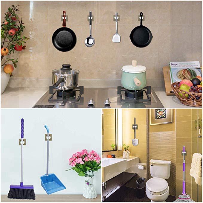 Kẹp giữ cây lau nhà tự dính có thể tái sử dụng