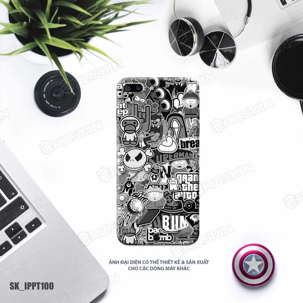 Miếng Dán Skin Pattern Black White IPhone 7/14 Pro Max |SK_IPPT100| Chất Liệu Cao Cấp, Hình In sắc Nét, Khuôn Cắt CNC