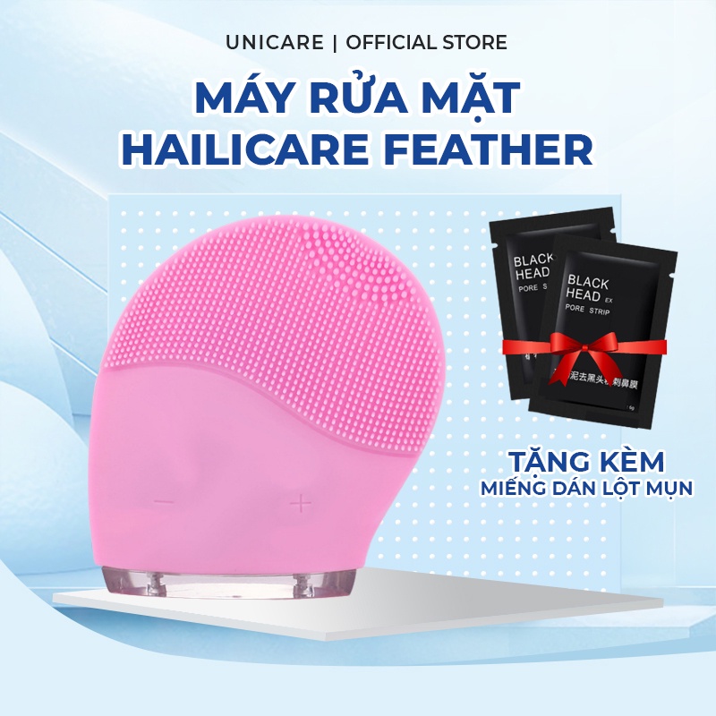 Máy rửa mặt và mát xa nâng cơ mặt Hailicare Feather - Loại bỏ 99% bụi bẩn, bã nhờn - cho mọi loại da -  kèm QUÀ TẶNG