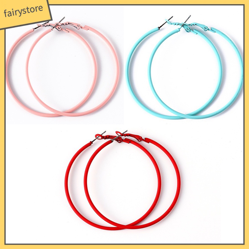 Khuyên Tai Tròn Màu Kẹo Ngọt Sáng Tạo Dành Cho Nữ