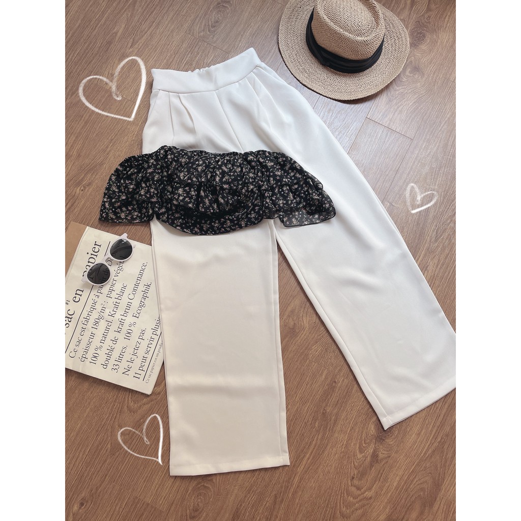 (MẪU MỚI-FREESHIP) SET QUẦN XUÔNG TRẮNG+ÁO CROPTOP HOA ❤️❤️❤️ CHIBEST | BigBuy360 - bigbuy360.vn