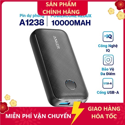 Pin dự phòng ANKER PowerCore Redux 10000mAh - Sạc dự phòng Anker A1234 - Bảo hành 18 tháng -ACSTORE