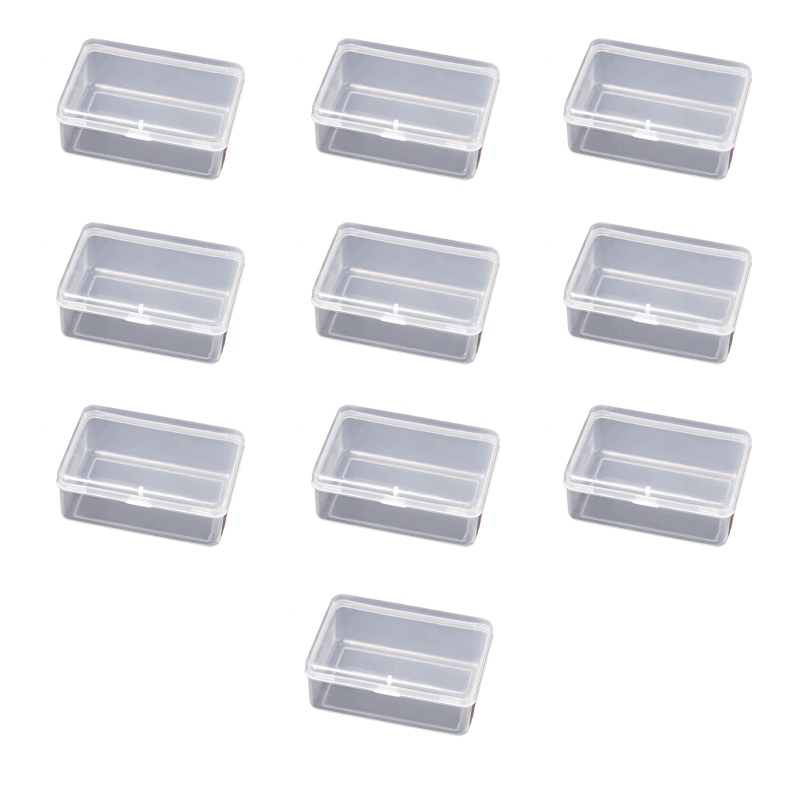 Set 10 Hộp Nhựa Mini Trong Suốt Đựng Trang Sức Có Nắp Đậy Tiện Lợi