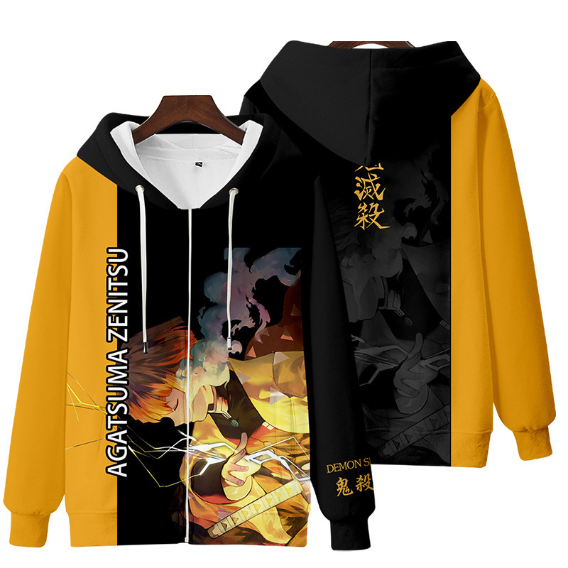 Áo khoác hoodie tay dài hóa trang nhân vật Demon Slayer