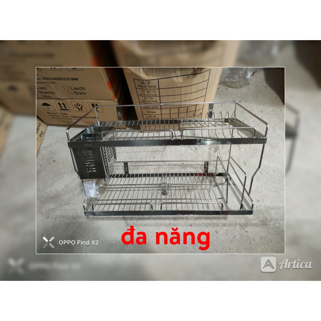 Mua Kệ úp chén bát treo 2 tầng inox 304 cực dày giá rẻ nhất | TecKi.Vn