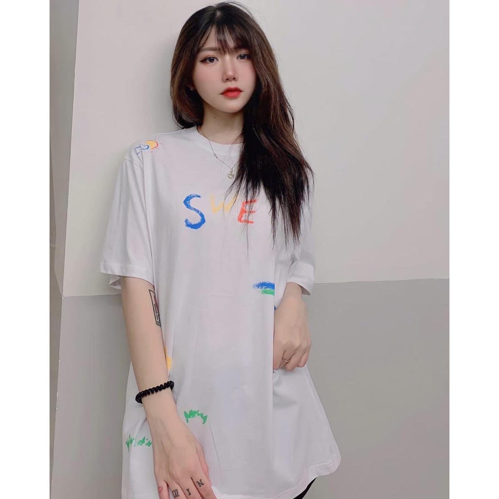 Áo thun tay lỡ from rộng oversize local brand swe chính hãng full tag phông unisex CRAYON