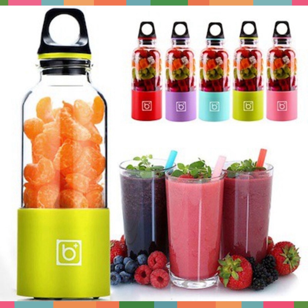 Máy Xay Sinh Tố, Máy Say Sinh Tố Cầm Tay Mini Sạc Pin 4 Lưỡi BINGO JUICER CUP 500Ml, Bảo Hành 12 Tháng, Xay Được Đá