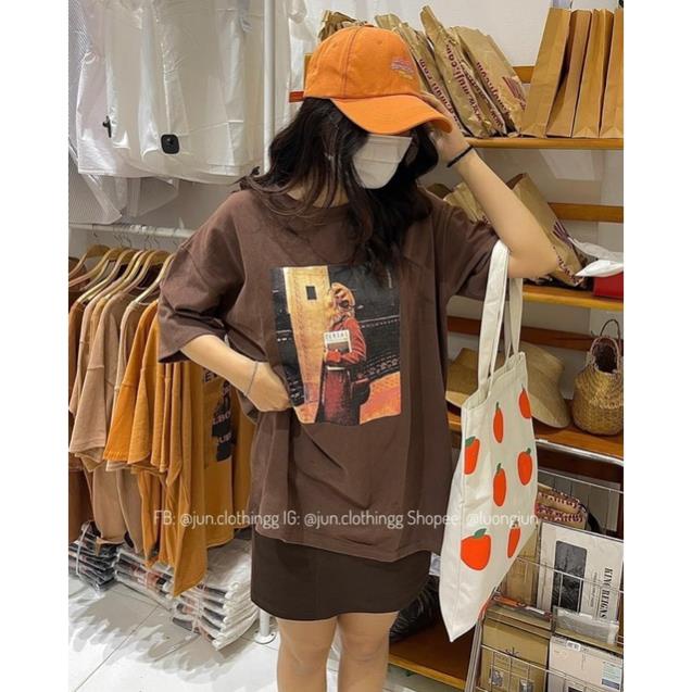 Áo Thun Vintage Unisex Rubystore Phông Ngắn Tay Lỡ Form Rộng Đẹp Cá Tính In Hình Tạp Chí Cô Gái Nam Nữ Ulzzang Hot