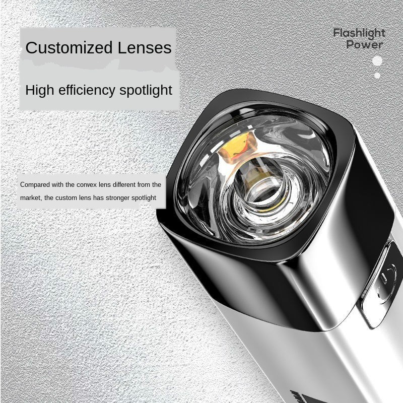 Đèn Pin Mini Siêu Sáng Có Cổng Sạc USB 18650 + Pin Dự Phòng