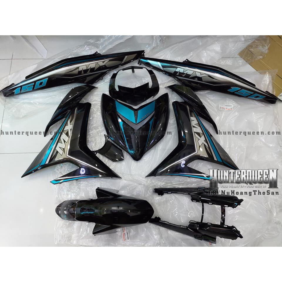 Tem rời Exciter 150. Chất liệu candy, xe đen tem MX. Thay đổi màu sắc và chi tiết theo yêu cầu. Sắc nét, bền màu