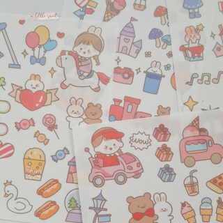 Set 4 tấm hình dán, sticker giấy dễ thương