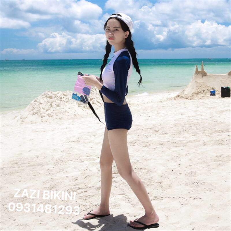 Đồ Bơi Nữ Mới Nhất 2020 - Áo bơi dài tay dáng CROPTOP | Zazi Bikini ZB316 | BigBuy360 - bigbuy360.vn