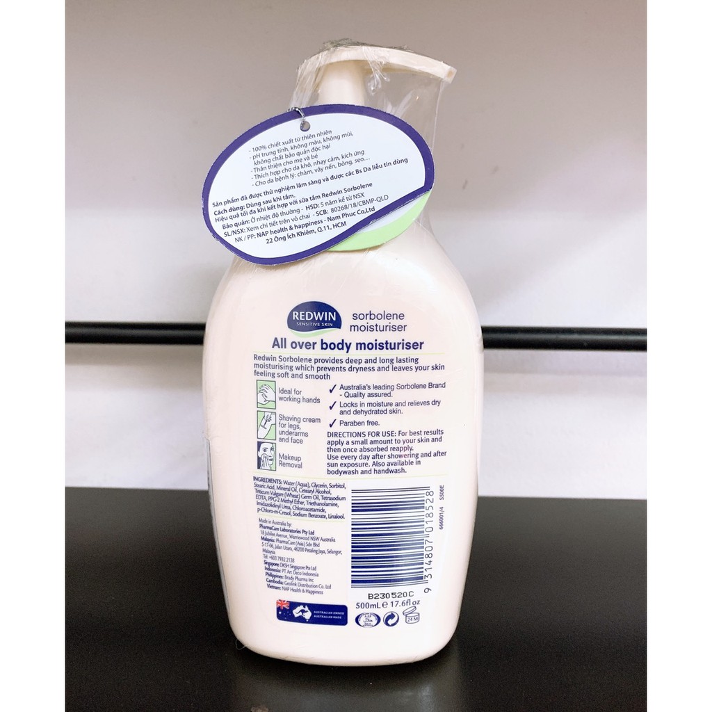 Kem dưỡng thể & chăm sóc da REDWIN SORBOLENE 500ml | BigBuy360 - bigbuy360.vn