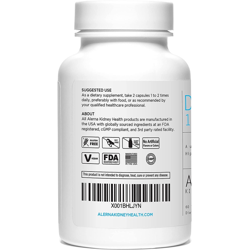 Viên Alerna Kidney Health: D-Mannose hỗ trợ sức khoẻ hệ tiết niệu 1000mg