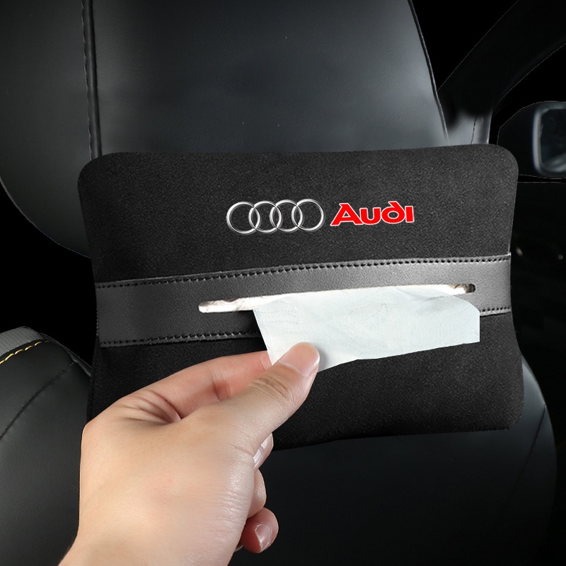 Túi Đựng Khăn Giấy Bằng Da Lộn Mềm Cho Xe Hơi Audi A3 8P A6 C5 A4 B6 B8 S4 RS4 S5 B9 S3 8V RS3 S6 S8 S2 S7 SQ5 SQ7