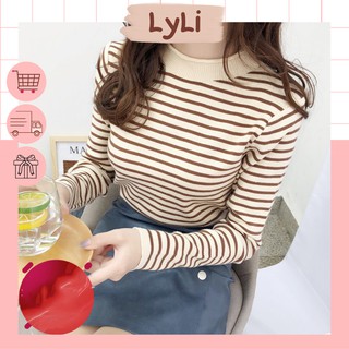 Áo len kẻ sọc phong cách hàn quốc có 7 màu lựa chọn