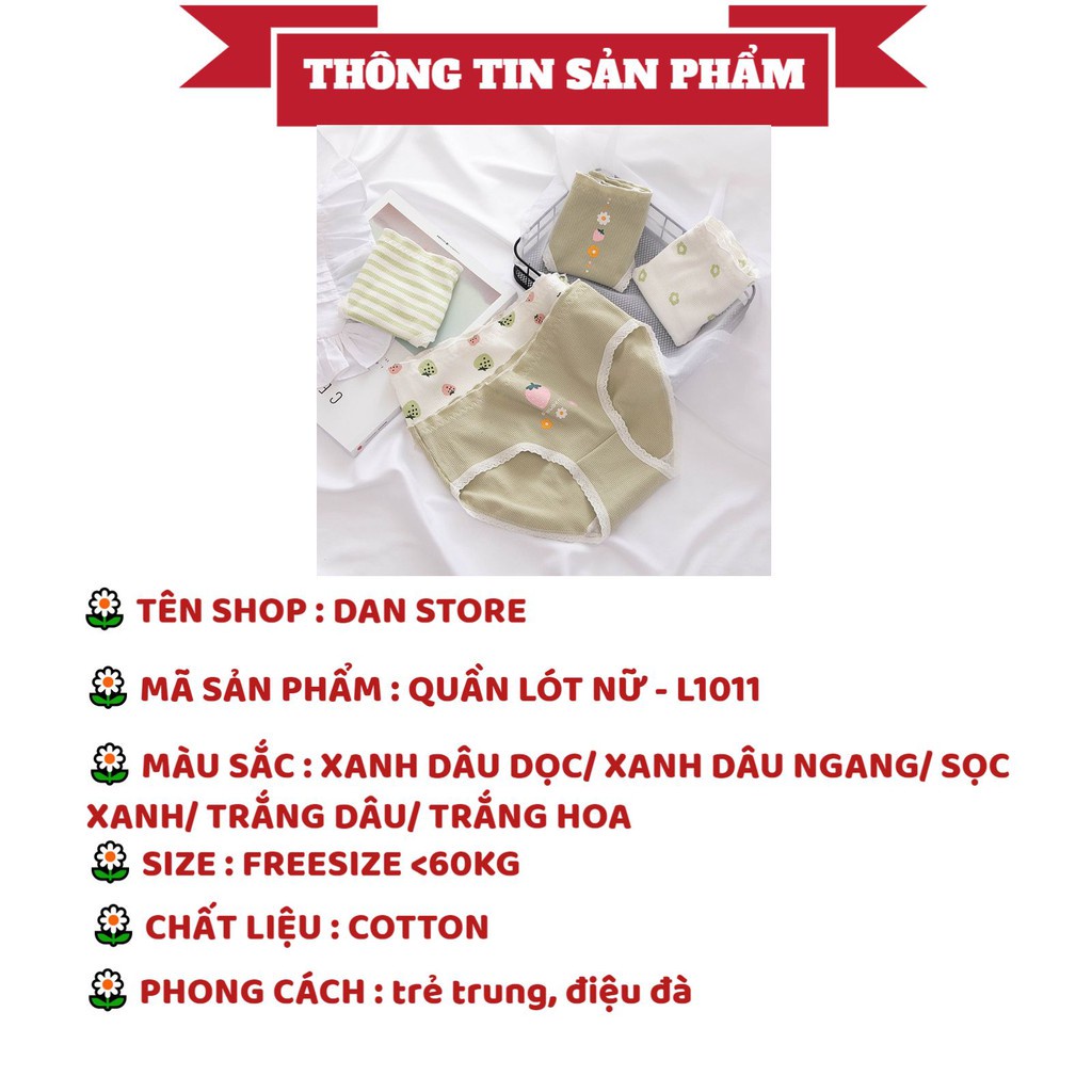 Quần Lót Nữ - Quần Lót Nữ Cotton gân tăm viền ren mềm mại kháng khuẩn tôn dáng sexy mẫu DAN STORE L1011
