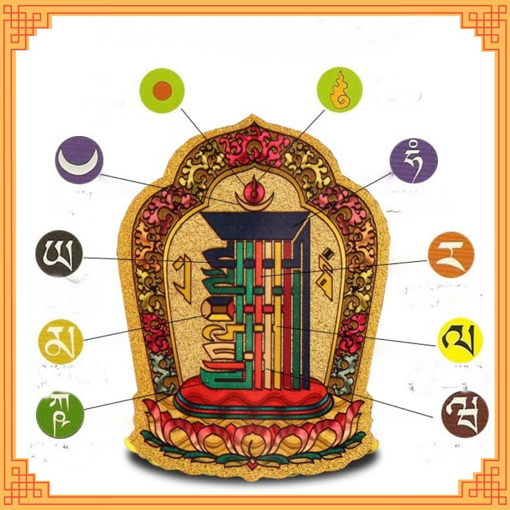 Miếng dán Thời Luân Kim Cang Kalachakra -Miếng dán Kalachakra Bình an, May mắn cho điện thoại, nhà cửa, mọi mặt phẳng