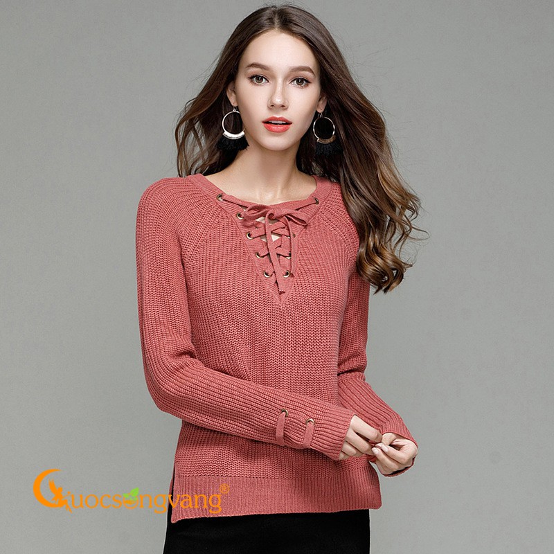 Áo len nữ kiểu áo nữ len mùa thu Queenbe GLA181 Cuocsongvang