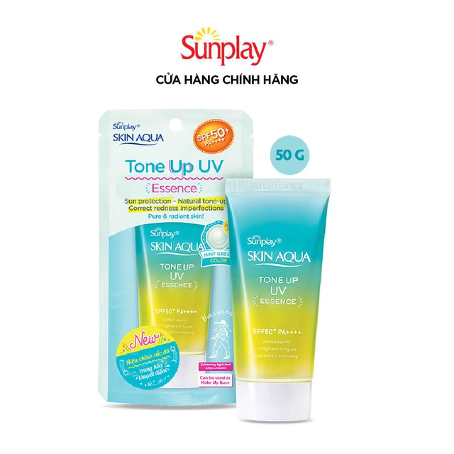 Tinh chất chống nắng nâng tông Sunplay Skin Aqua Tone Up UV EssenceMint Green 50g