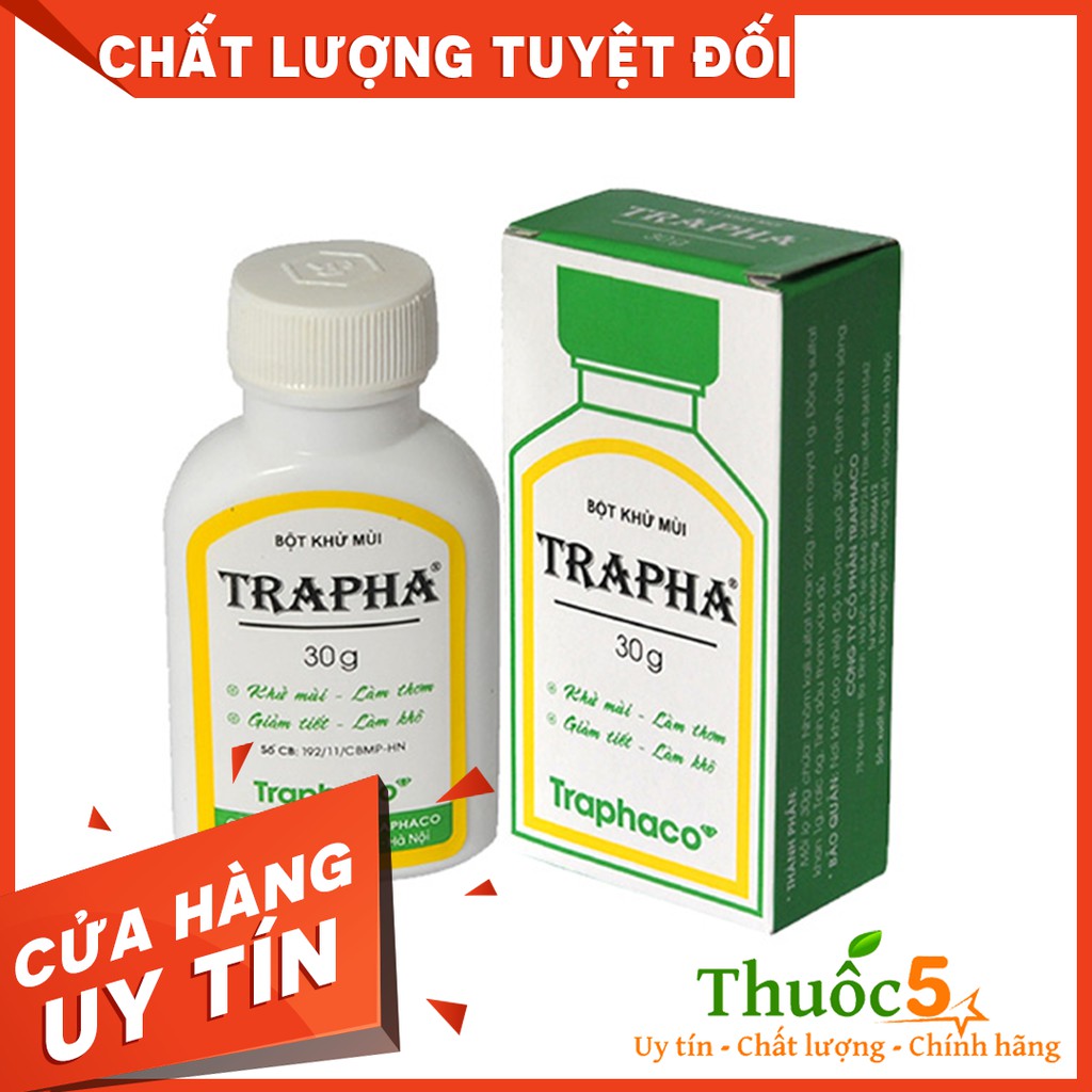 [GIÁ GỐC] Trapha giúp khử mùi hôi chân, hôi nách, dạng bột giúp hết mùi, làm thơm hộp 30g