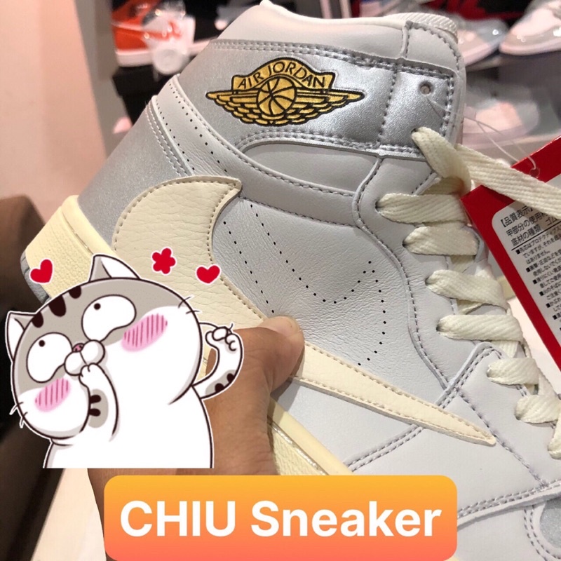 [ CHIU Sneaker ] Giày Sneaker bóng rổ Jordan cổ cao bạc travits phiên bản cao cấp da thật