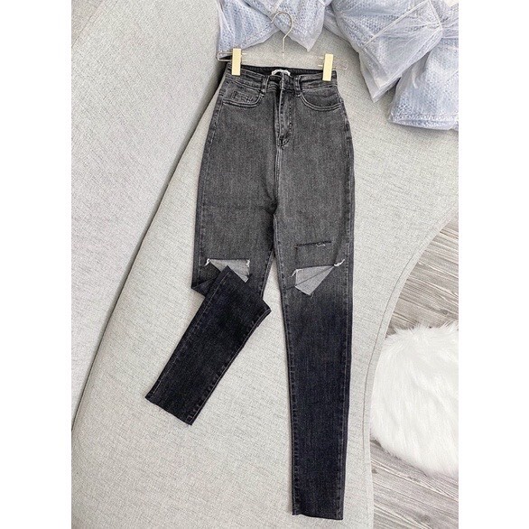 Quần jeans ôm loang màu,quần rách, quần bò nữ chất giãn đẹp, quần dáng skinny Cạp siêu cao mặc tôn dáng cho chị em