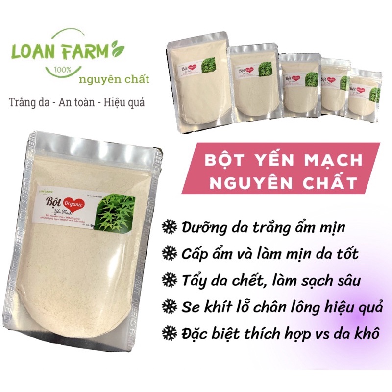 BỘT YẾN MẠCH NGUYÊN CHẤT TRẮNG DA - 100% ORGANIC