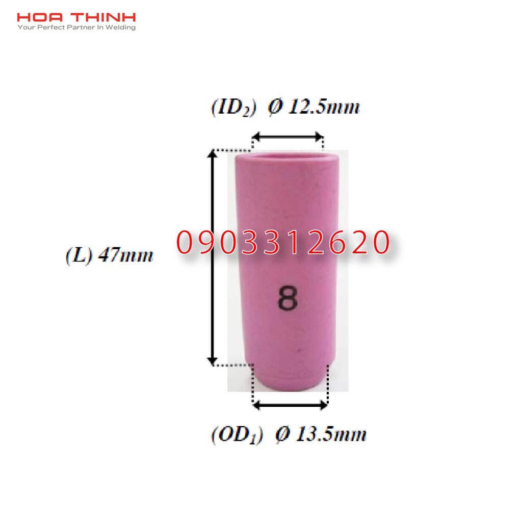 Phụ tùng hàn Tig TQ Hộp 10 cái Chụp sứ hàn tig số 8 - 10N46