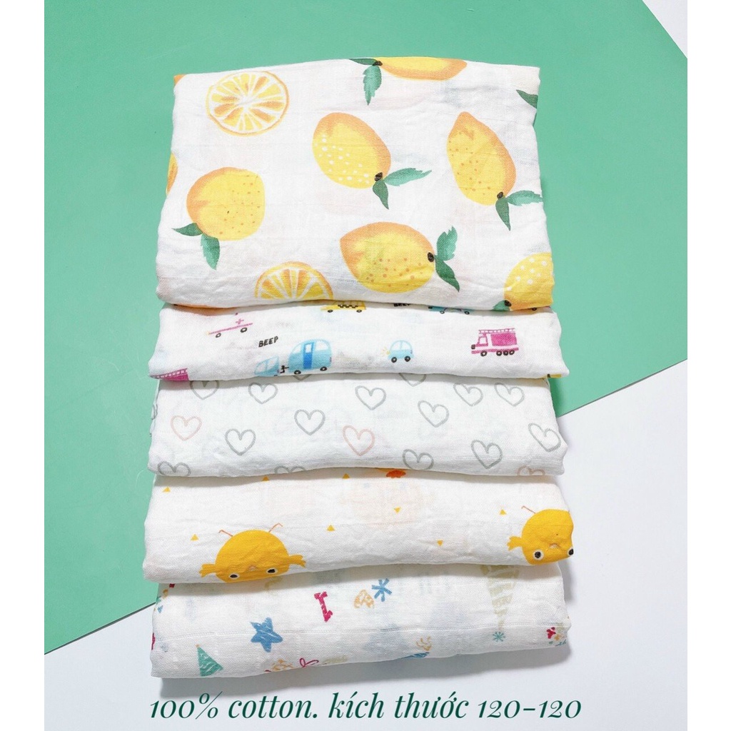 Khăn xô tắm cho Bé Muslin Swaddle Organic cotton