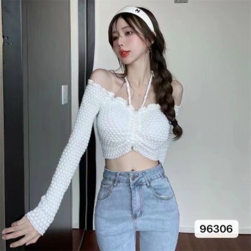 Áo trễ vai dây cổ xinh lắm ạ, áo thắt nơ khoe vai HP alohashop91