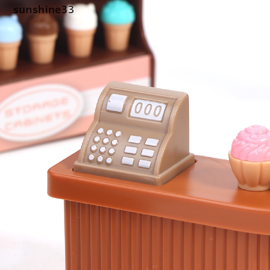 Bộ Phụ Kiện Trang Trí Nhà Búp Bê Hình Kem Ốc Quế Sữa mini Dễ Thương