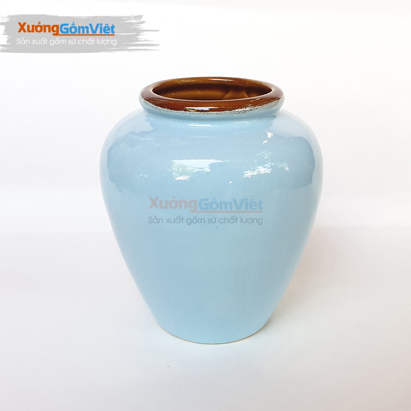 [Nhận in logo] Lu uống bia dung tích 400ml - men bóng mặt trong mặt ngoài - gốm sứ cao cấp bát tràng loại 1