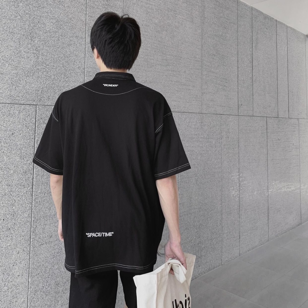 Set Áo Polo+Quần Short oversize Wonder, áo thun form rộng nam nữ unisex ODIN Sgenz Studio