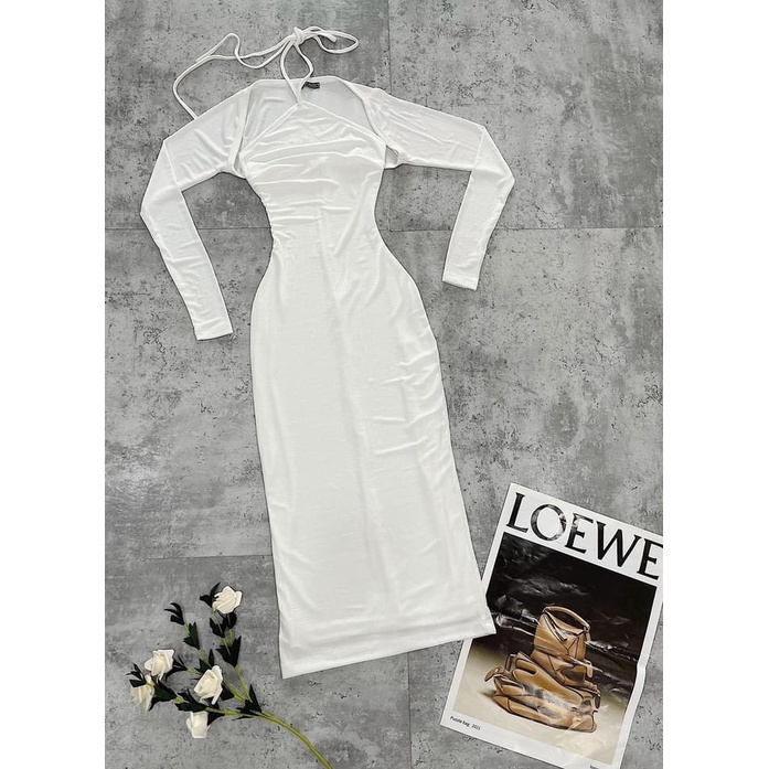 [hot] Set Đầm 2 Dây Phom Dài Kèm Áo Khoác Chất Thun Thích Hợp Mặc Đi Tiệc Đi Làm Đi Chơi SE28 | BigBuy360 - bigbuy360.vn