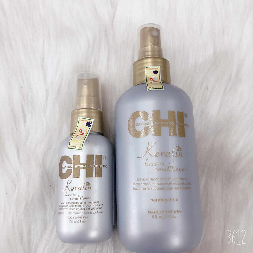 Xịt dưỡng tóc bổ sung KERATIN cho tóc hư tổn CHI KERATIN 59ML VÀ 177ML