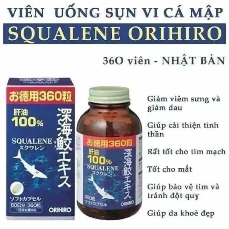 [Hàng _ Nhật]  Viên uống dầu gan cá mập (Sụn vi cá mập) Orihiro 360 viên