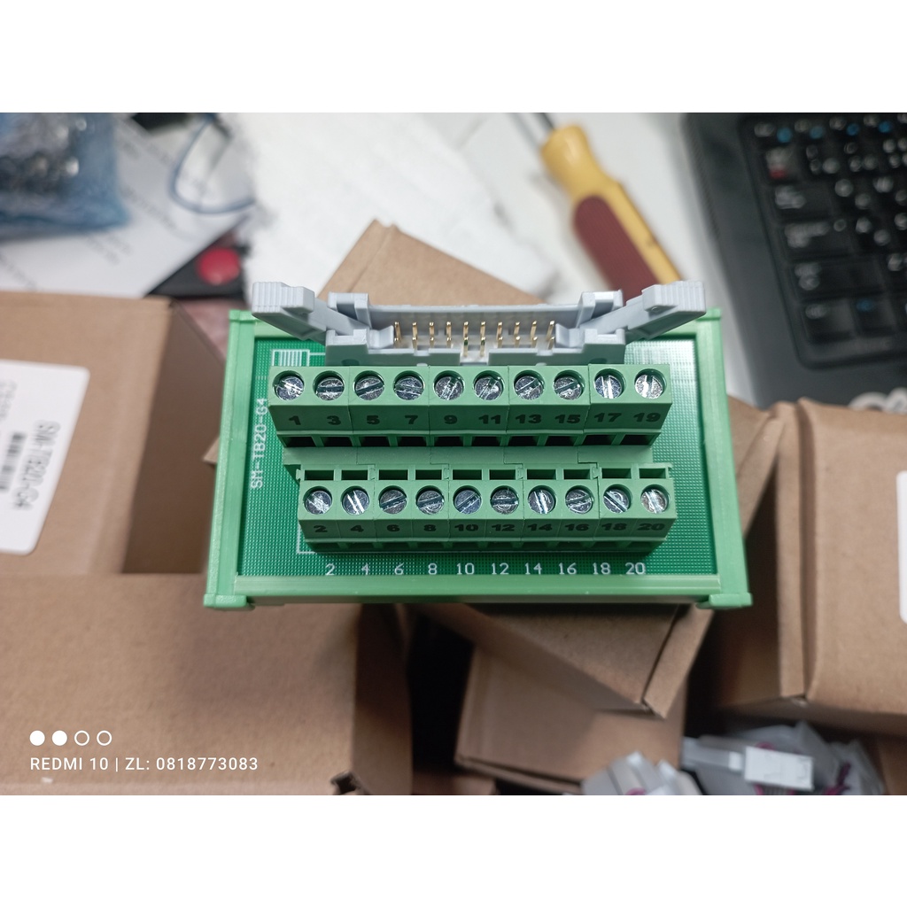 Cáp dẹt, cầu đấu Input/Output 20pin cho PLC FX2NC, FX3GC, FX3UC, FX5UC, ... dòng Mitsubishi, Omron, Keyence, ...