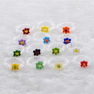 Nhẫn hạt cườm hình hoa cúc handmade