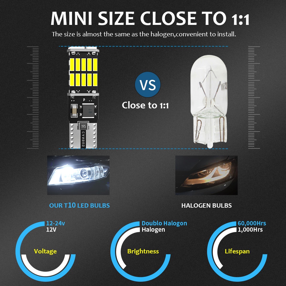 Bóng đèn led công suất cao T15 w16w 921 912 t16 902 26 cái 4014smd siêu sáng 1200lm thay thế cho đèn lùi ô tô ánh sáng trắng
