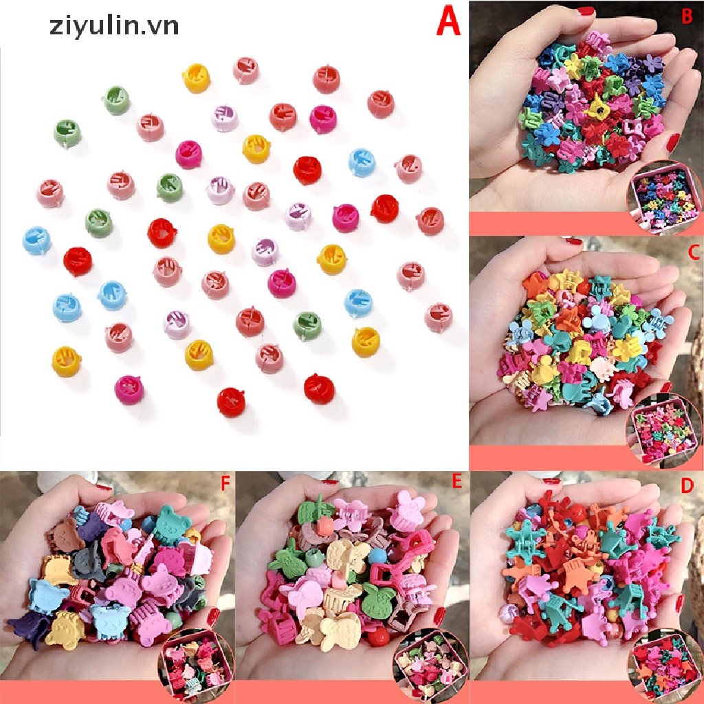 Set 50 Kẹp Tóc Càng Cua Đính Hoa / Thỏ Mini Dễ Thương Cho Bé Gái Vn