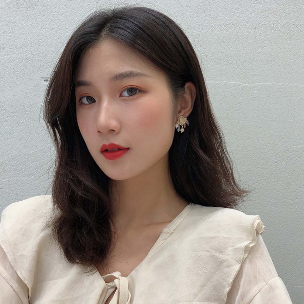 Đôi Khuyên Tai Dài Phối Hạt Ngọc Trai Giả Thời Trang Cho Nữ