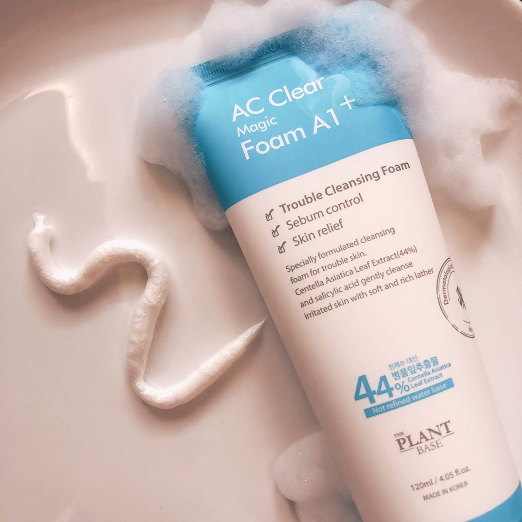 Bọt Rửa Mặt The Plant Base AC Clear Magic Foam A1+ Cho Da Dầu Và Da Mụn 120ml