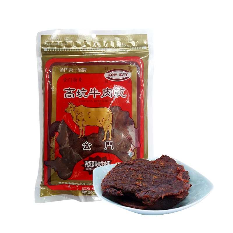 Khô Bò KowKun Đài Loan 180g Các Miếng Thịt Đều Màu, Thớ Dài - Thịt mềm, Gia Vị Hòa Quyện Với Nhau Rất Kích Thích