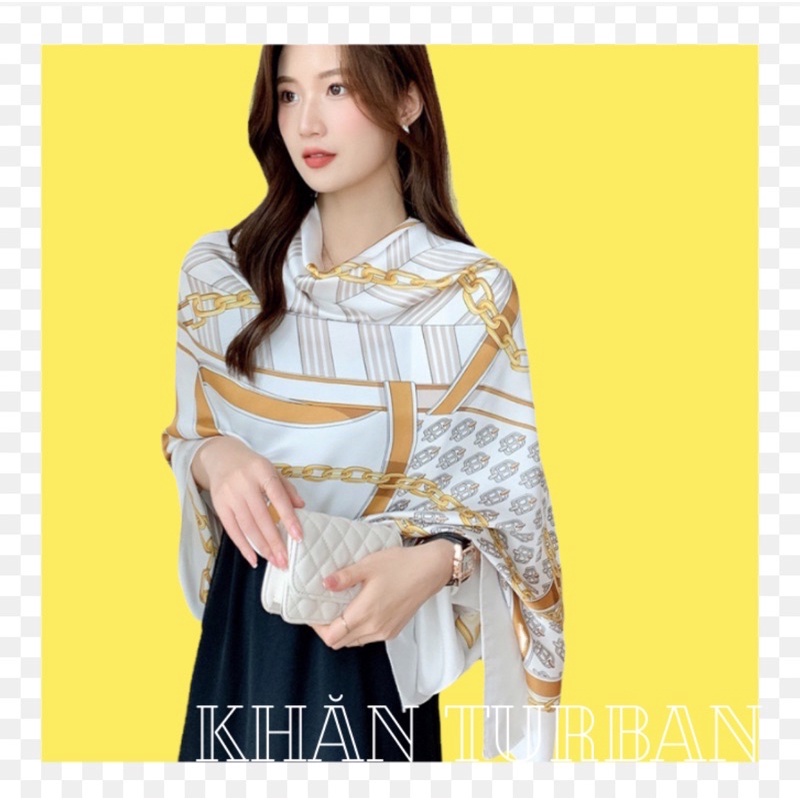 Khăn choàng lụa đi biển - Khăn choàng lụa thanh lịch size 90x180cm