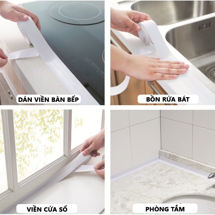 Băng Keo Dán Viền Bàn Bếp, Phòng Tắm Chống Ẩm Mốc Không Thấm Nước - Phụ Kiện Cửa KAPU